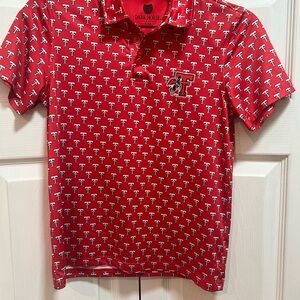Texas Tech polo youth medium throw back red dark horse tack & supply worn once
